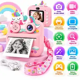 Falabella Camara Fotografica Ninos Video Instantanea Doble Lente Pantalla Grande Juegos oferta