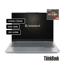 Falabella THINKBOOK 14 G7 ARP - AMD RYZEN 5 7535HS - 16GB DDR5 - 512GB SSD - PAN14 - RJ45 - WIN11 PRO oferta