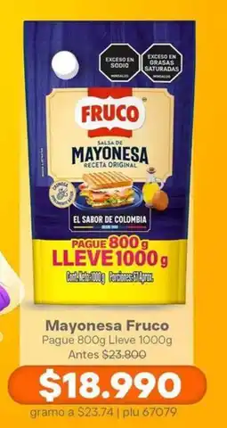 La Gran Colombia Mayonesa Fruco oferta
