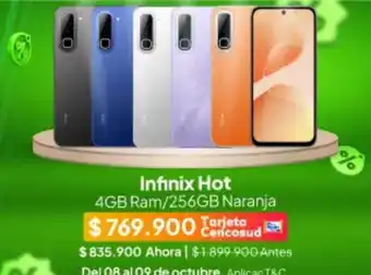 Infinix - hot 4gb ram/256gb naranja