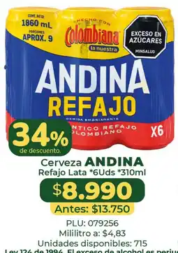 Belalcazar Cerveza Andina Refajo oferta