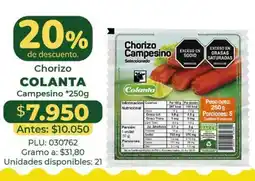 Belalcazar Chorizo Colanta oferta
