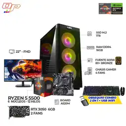 Falabella COMPUTADOR GAMER RYZEN 5 5500+ RTX 3050- RAM 16GB - SSD 1TB + MONITOR 22 FHD oferta