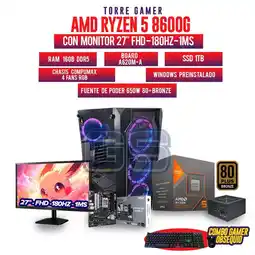 Falabella PC R5 8600G MONITOR 27 180HZ RAM 16GB DDR5 SSD SSD 1TB M2 BOARD A620M-K oferta