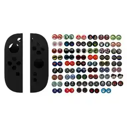 Falabella Protector En Silicona Negro + 2 Grips Para Control Joycon Switch 2 oferta