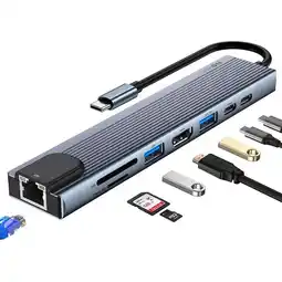 Falabella HUB Adaptador USB Tipo C 8 en 1 Linkon Macbook Windows oferta