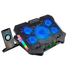Falabella Base Refrigerante Pro Gaming S500 con 5 Ventiladores RGB, Soporte Celular y 2 Puertos USB oferta