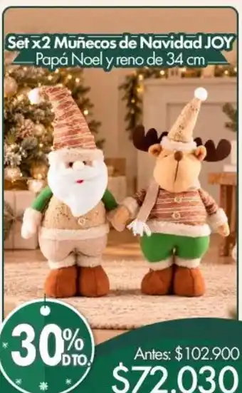Joy - set x2 muñecos de navidad joy