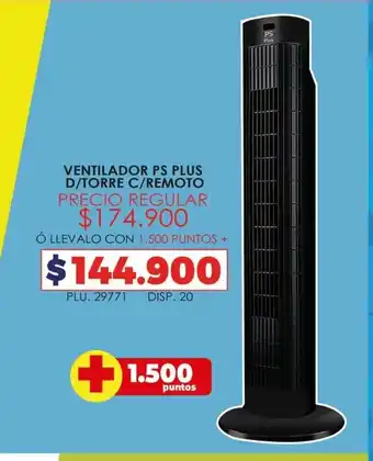 Ventilador PS Plus D/Torre C/ Remoto