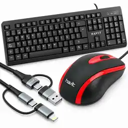 Falabella Kit Teclado USB , Mouse + Cable 4 En 1 Pc Multipuerto oferta