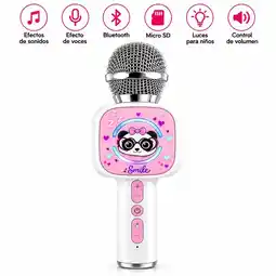Falabella Micrófono Karaoke Infantil Bluetooth 5.3 con Luces LED y TWS oferta
