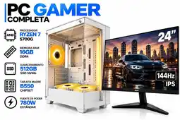 Falabella PC GAMER RYZEN 7 5700G - RAM 16GB - SSD 512GB - BOARD A520 - MONITOR 24 144Hz- CHASIS EVA COSMIC oferta