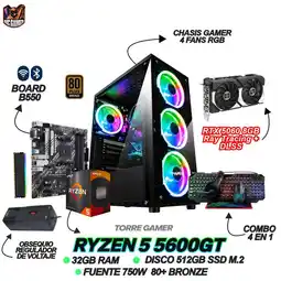 Falabella TORRE GAMING - RYZEN 5 5600GT - RTX 5060 8GB - 32GB RAM - 512GB SSD - BOARD B550 - WINDOWS 11 oferta