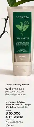 Yanbal Piel - limpiador exfoliante en gel para manos y cuerpo uña de gato oferta