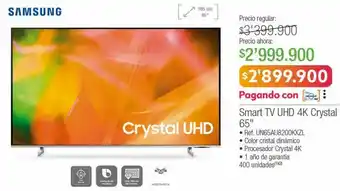 Jumbo Samsung smart tv uhd 4k crystal 65" oferta