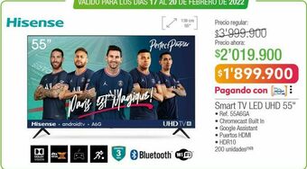 Jumbo Hisense smart tv led uhd 55" oferta