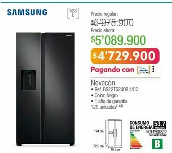 Jumbo Nevera samsung nevecón 628l oferta