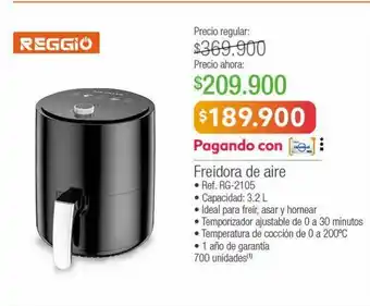 Jumbo Freidora de aire reggio 3,2l oferta