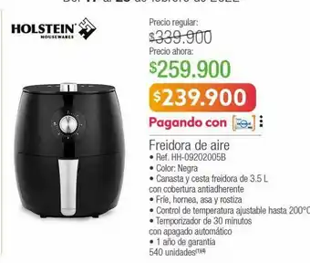Jumbo Freidora de aire holstein 3,5l oferta