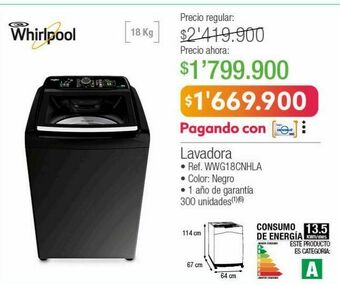Jumbo Lavadora whirlpool 18kg oferta