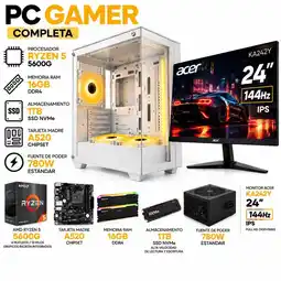 Falabella PC GAMER RYZEN 5 5600GT - RAM 16GB - SSD 1TB - BOARD A520 - MONITOR 24 144Hz- CHASIS EVA COSMIC oferta