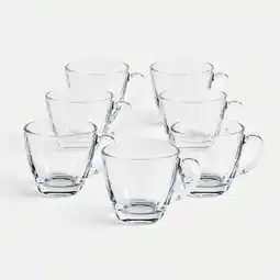 Falabella Set 6 Pocillos Tazas Vidrio Transparente 190ml Para Café oferta