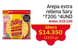 Mercados OR Arepas Sary extra rellena oferta