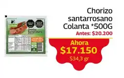 Mercados OR Colanta chorizo santarrosano oferta