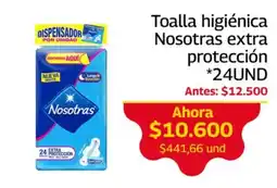 Mercados OR Nosotras toalla higiénica extra protección oferta