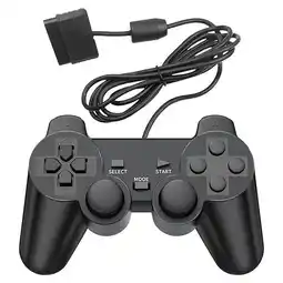 Falabella Control PS2 Con Cable Negro Dual Shock oferta