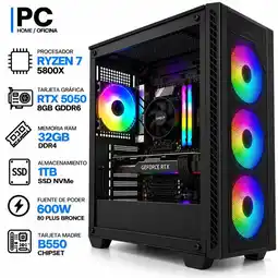 Falabella PC GAMER RYZEN 7 5800X + RTX 5050 8GB GDDR6 | 32GB RAM | 1TB SSD NVMe | B550 | 600W 80+ BR oferta
