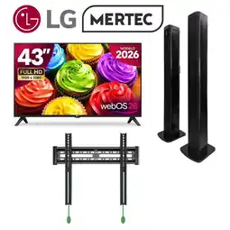 Falabella Combo Televisor 43” Full HD Smart TV+Barra de Sonido Mertec Bluetooth 2en1+Soporte de Pared Fijo oferta