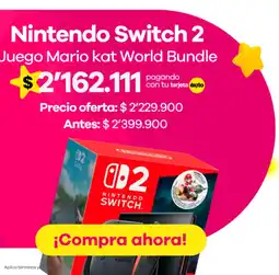 Éxito Nintendo Switch 2 Juego Mario kat World Bundle oferta