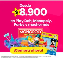 Éxito Play Doh Monopoly Furby oferta