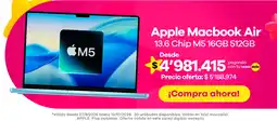 Éxito Apple Macbook Air 13.6 Chip M5 16GB 512GB oferta
