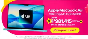 Apple Macbook Air 13.6 Chip M5 16GB 512GB