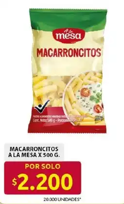 Ara A la mesa macarroncitos oferta