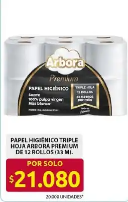 Ara Arbora papel higiénico triple hoja premium oferta