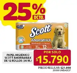 Ara Scott papel higiénico ahorramax oferta
