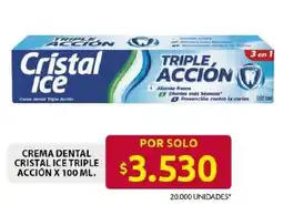 Ara Cristal ice crema dental triple acción oferta