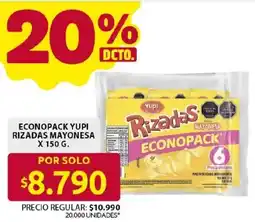 Ara Yupi rizadas mayonesa oferta