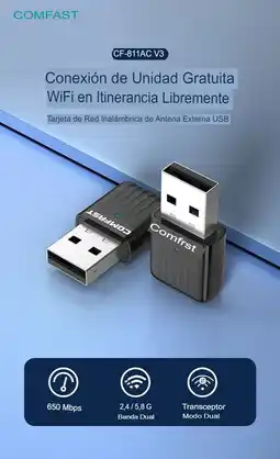 Falabella Adaptador De Red Usb Wifi Modelo Cf-811ac 650 Mbps oferta