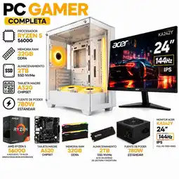 Falabella PC GAMER RYZEN 5 5600GT - RAM 32GB - SSD 2TB - BOARD A520 - MONITOR 24 144Hz- CHASIS EVA COSMIC oferta
