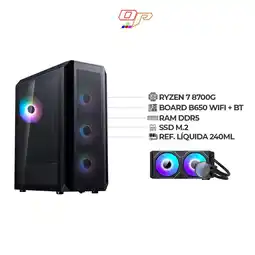 Falabella PC GAMER RYZEN 7 8700G| LIQUIDA 240MM| BOARD B650 WIFI| CHASIS 4 FANS RGB| RAM 32GB SSD 512GB oferta