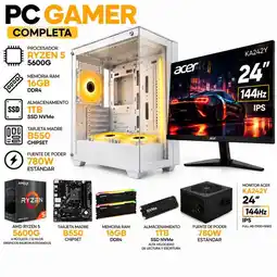 Falabella PC GAMER RYZEN 5 5600GT - RAM 16GB - SSD 1TB - BOARD B550 - MONITOR 24 144Hz- CHASIS EVA COSMIC oferta