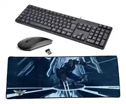 Falabella Combo Teclado Alambrico + Mouse Inalámbrico + Pad Mouse Warrior TJ-818 oferta