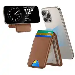Falabella Billetera Magnética con Soporte para iPhone Café oferta