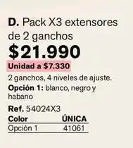Leonisa Pack x3 extensores de 2 ganchos ref. 54024x3 oferta