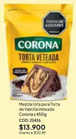 Nova Venta Corona torta veteada oferta