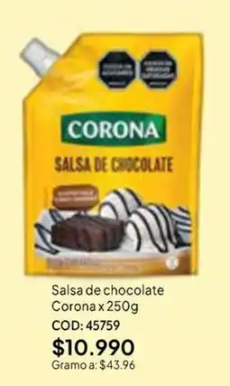 Nova Venta Corona salsa de chocolate oferta